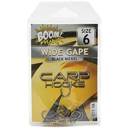 Гачок для мирної риби BOOM Wide Gape №4 (10 шт/уп) (Black Nickel)