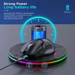 Миша бездротова ігрова Union MiKESPN W10 з акумулятором та підсвічуванням 2.4 gHz+Bluetooth - мініатюра 6