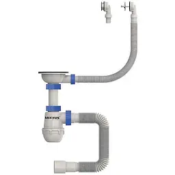 Сифон MIXXUS для кухні з нерж.сіткою, гнучкий перелив SK-07-A 3 1/2"x40