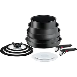 Набір посуду TEFAL Ingenio Ultimate L7649053-12 предметів, всі типи кухонь, антипригарне покриття, ручка, що знімається