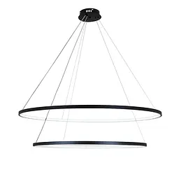 Стильний підвісний LED-світильник 7529832-2A BLACK, кільця 800+1000 мм, регульована висота