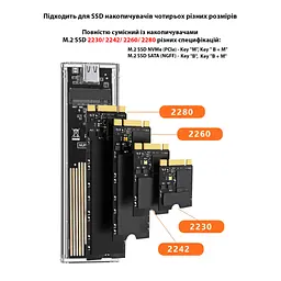 Кишеня зовнішня Dynamode M.2 SSD NVMe/SATA combo ч-з USB3.2 GEN2 Type-C (DM-CAD-SSD09) - мініатюра 8