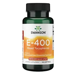 Витамин E Swanson 400 IU (Vitamin E Mixed Tocopherols) - 100 softgels