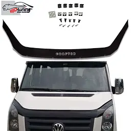 Дефлектор капоту мухобійка для Volkswagen Crafter 2006-2013 Евро Крепление (Vip Tuning) VW09