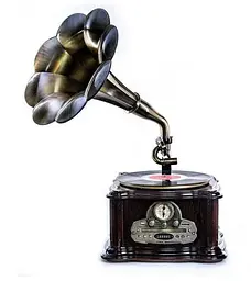 Ретро програвач Daklin Грамофон Париж на тумбі (Вініл AM/FM USB/CD MP3 BT) (RP-013C) - мініатюра 2