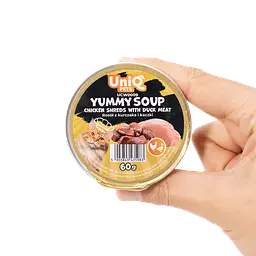 Суп для кішок UNIQ PETS CAT WET FOOD YUMMY SOUP з курячими шматочками та м'ясом качки, 60 г - мініатюра 7