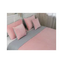 Покривало Руно Pink and Grey ромб велюр 180х220 (340.55_Pink and Grey ромб) - мініатюра 5