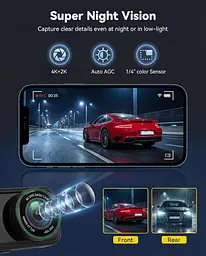 Автомобільний відеореєстратор SIXWIN 4K+2K з GPS, Wi-Fi та ADAS - мініатюра 5