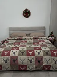 Комплект постільної білизни Ecotton полуторний 29345-2 Оленi на червоному (24289) - мініатюра 2
