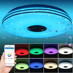 38 см світлодіодний RGB світильник стельовий Bluetooth + пульт дистанційного керування - мініатюра 5