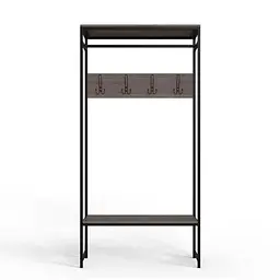 Вішалка модульна підлогова Ferrum-decor Треліс 14 180x90x38 чорний ДСП Дуб Сонома Трюфель 16мм (FRD-104347)