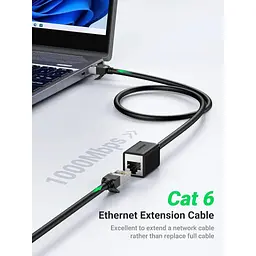 Патч-корд 0.5м F/UTP cat 6 RJ-45 extension black Ugreen (U_11278) - мініатюра 2