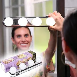 Лампа Studio Glow 4 LED для дзеркала для макіяжу на присосках бездротовий світлодіодний світильник підсвічування - мініатюра 4