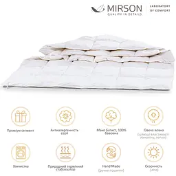 Ковдра вовняна MirSon Luxury Exclusive №1363, літня, 172x205 см, біла - мініатюра 4