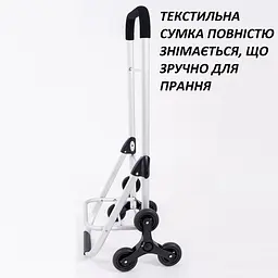 Сумка візок Casa Si Stairs 42 л 6 коліс StarClimber алюмінієвий каркас термокишеня синя в білу смужку Blue Stripes - мініатюра 8