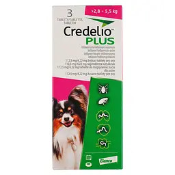 Протипаразитарні таблетки для собак Credelio Plus від бліх, кліщів та гельмінтів 2.8-5.5 кг 3 шт. - мініатюра 3