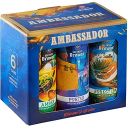 Набір пива Volynski Browar Ambassador 4.4-5.8% 3 л (6 шт. по 0.5 л)