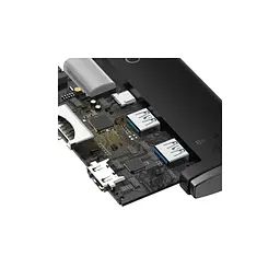 Концентратор Baseus USB-C 6-in-1 HDMI + 2xUSB 3.0 + USB-C + SD/TF black (WKQX050001) - мініатюра 8
