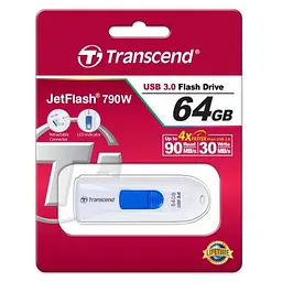 Flash Drive Transcend JetFlash 790 64GB (TS64GJF790W) White - мініатюра 5