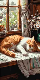 Картина за номерами Тварини. Рудий котик 40x80 см Origami LW 5163