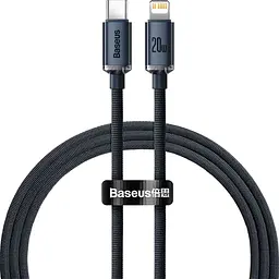 Кабель Baseus Crystal Shine Series USB-C to Lightning 20W 2m Black (CAJY000301) [83467] - мініатюра 1