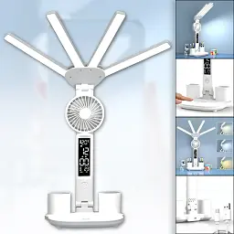 Настільна LED-лампа з вентилятором, РК-дисплеєм і 4 світловими панелями KRX-1011 - мініатюра 7