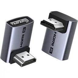 Переходник HDMI M to HDMI F 8K60Hz 48Gbps 90° corner black Ugreen (85632)