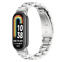 Металевий ремінець Mijobs для фітнес браслета Xiaomi Smart Band 9 Silver - мініатюра 2