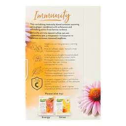 Чай трав'яний ароматизований Pickwick Ginger echinacea&lemon verbena + Vitamin C Immunity Super Blends 22.5 г (15 шт. по 1.5 г) - мініатюра 4
