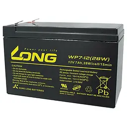 Акумуляторна батарея для ДБЖ Long AGM VRLA 12 V / 7 А*ч (WP7-12(28W)) - мініатюра 1