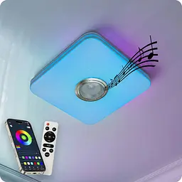 Люстра світлодіодна 517 Dlight RGB з пультом і колонкою 45Вт Білий (02173)