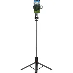 Монопод-штатив WiWU Bluetooth Selfie Stick Tripod with LED Black (Wi-SE015) [163485] - мініатюра 2