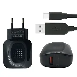 Зарядний пристрій Grand GQ-C01 Quick Charge 3.0 + Type C кабель + СЗарядний пристрій