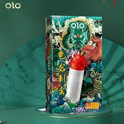 Презервативи стимулюючі OLO Dragon з вусиками та силіконовою змазкою 18 см 2 шт - мініатюра 5