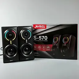 Настільні колонки Jedel S-570 з LED підсвічуванням 2x3W та bluetooth адаптером чорний - мініатюра 6