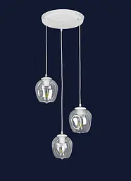 Светильник підвісний Levistella 756PR0231F-3 WH+CL (300), 3 плафона, E27, метал+скло, для вітальні - мініатюра 2