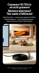 Мережевий кабель Ethernet UGREEN NW122 1 м патч-корд RJ45 штекер на RJ45 штекер Cat 6A до 10 Гбіт/с неекранований U/UTP діаметр кабелю 2,8 мм жили з чистої міді 500 МГц чорний (70332) - мініатюра 14