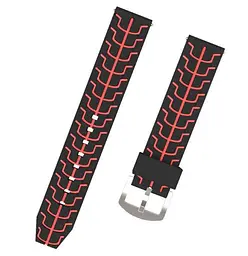 Силіконовий ремінець Primo Splint для годинника Samsung Gear S3 Classic SM-R770/Frontier RM-760 Black Red - мініатюра 4