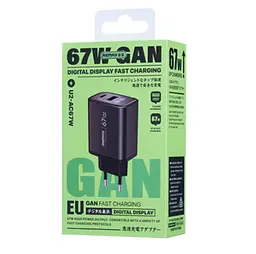 Зарядний пристрій Remax U2-AC67W 67W 1A-1C Gan Charger Grey - мініатюра 2