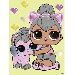 Набір з алмазною мозаїкою L.O.L. Surprise! Kitty Queen With Kitty Ideyka AML1206 Різнокольоровий shop (4823104379812)