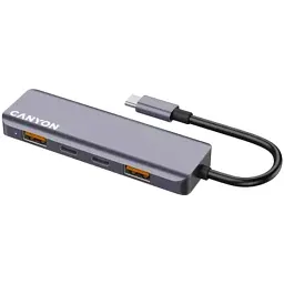 Концентратор Canyon hub DS-18 5in1 USB-C Grey (CNS-TDS18) - мініатюра 2