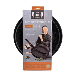 Набір універсальних сковорідок 24 і 28 см Smart Handle + скляна кришка MultiSize - мініатюра 5