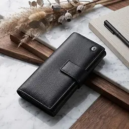 Надійний жіночий гаманець з натуральної шкіри ST Leather 22548 чорний