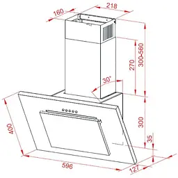 Витяжка Perfelli DN 6671 A 1000 BL - мініатюра 5