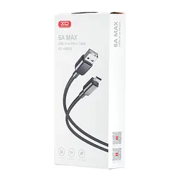Кабель XO NB249 5A Android PVC Shiny Colorful Micro Data Cable Black - мініатюра 2