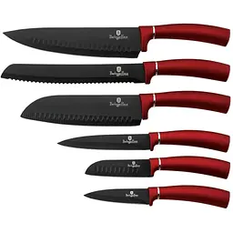 Набір ножів 6 предметів Berlinger Haus Metallic Line Burgundy Edition (BH-2542)