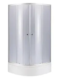 Набір Lidz Душова кабіна Latwa SC80x80.SAT.MID.GR напівкругла, скло тоноване 4 мм + Душовий піддон Kapielka ST80x80x26, з панеллю