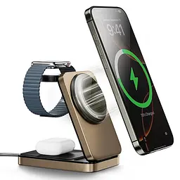 БЗП Wi-W038 Triple 3 in 1 Wireless Charger Gold Wiwu teh0029903 - мініатюра 3