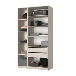 Шафа 3-дверна MebelStar Оскар ДСП BG, блок шухляд+полиці 120x52x220 см Аляска білий (MBS-4572) - мініатюра 2