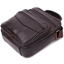 Невелика сумка на плече з натуральної шкіри Vintage s_15055 коричнева - мініатюра 3